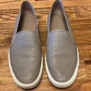 Vince Blair Gray Perforated Slip-On Loafers